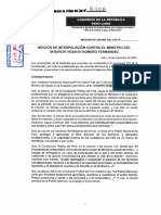 Moción de Interpelación Contra El Ministro Del Interior Presentado Por Perú Libre