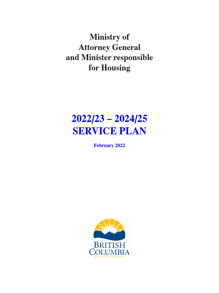 Ministry of Attorney General and Minister Responsible For Housing 2022/