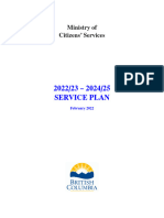 BC Ministry of Citizens' Services 2022 / 2023 Service Plan