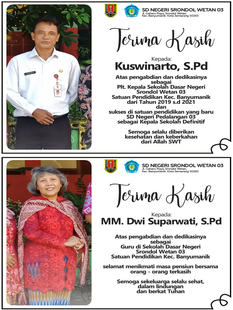 Kartu Ucapan Terima Kasih Dan Perpisahan | PDF