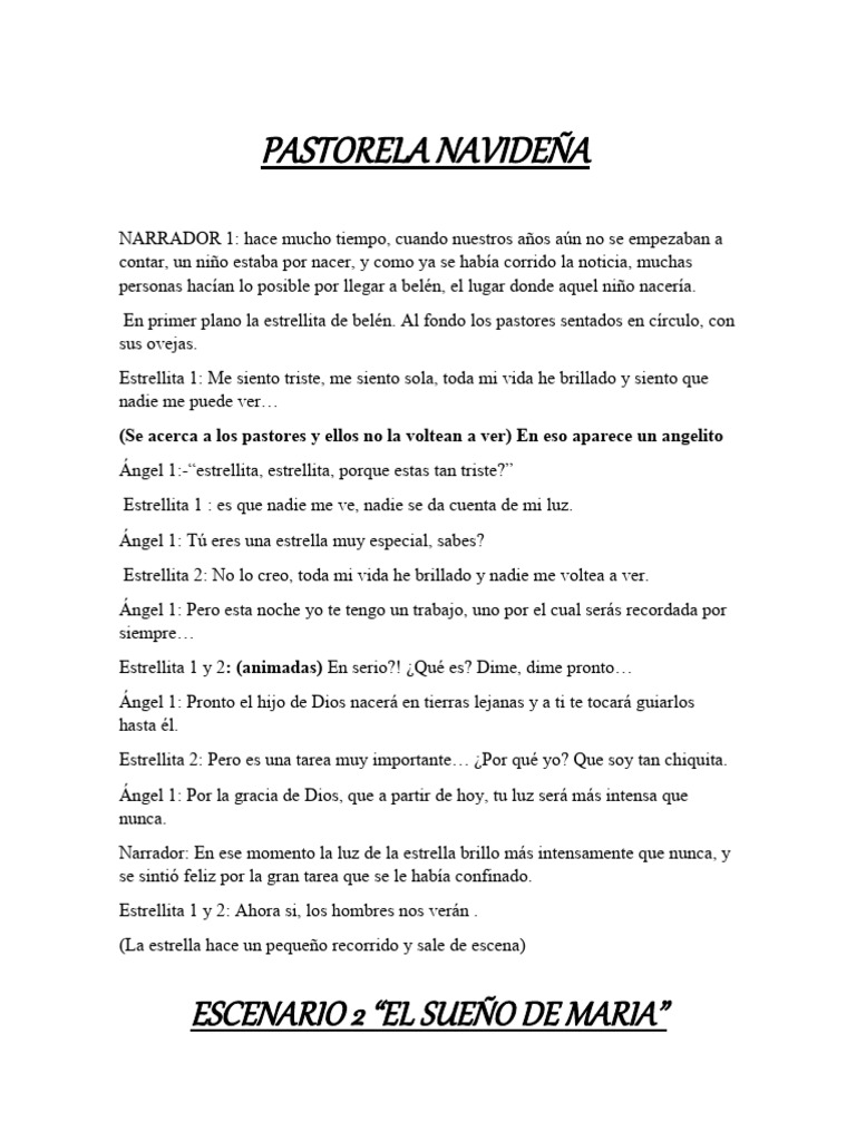 Guion de Pastorela Navideña Corta | PDF | María, madre de Jesús