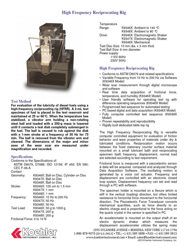 HFRR Koehler | PDF | Frequency | Friction