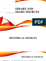 Primary and Secondary Sources