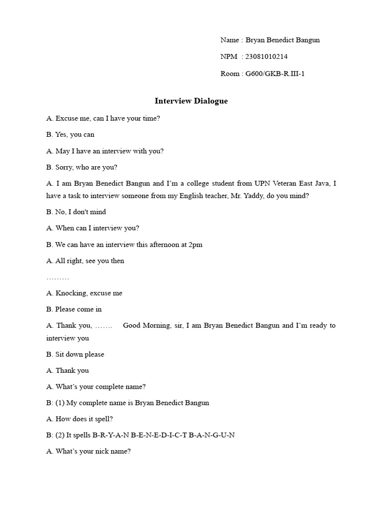 Interview with Bryan Benedict Bangun | PDF