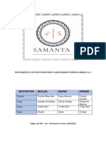 Procedimiento de Gestion de Inventarios y Almacenamiento Empresa Samanta S