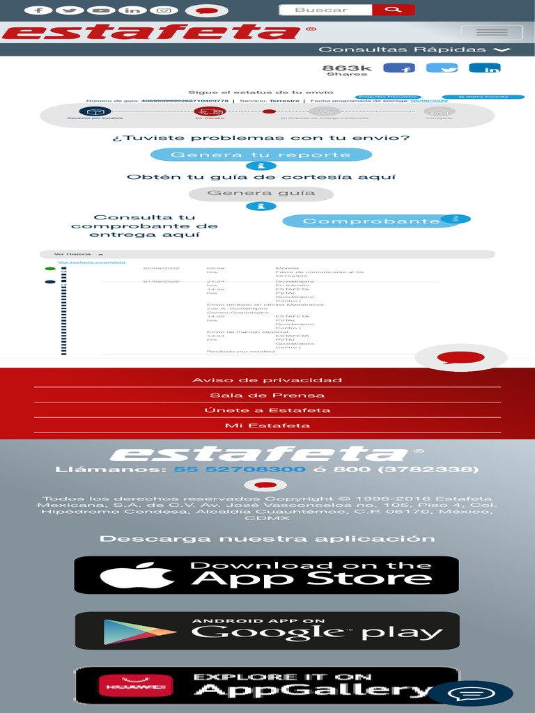 RASTREO DE ENVIO ESTAFETA visual data 8