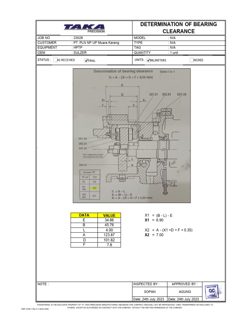 Thrust Bearing Clearance PDF