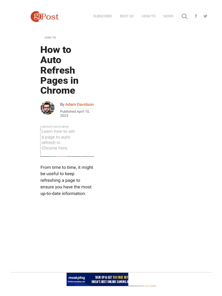 How To Auto Refresh Pages N Chrome | PDF | Mobile App | Android ...