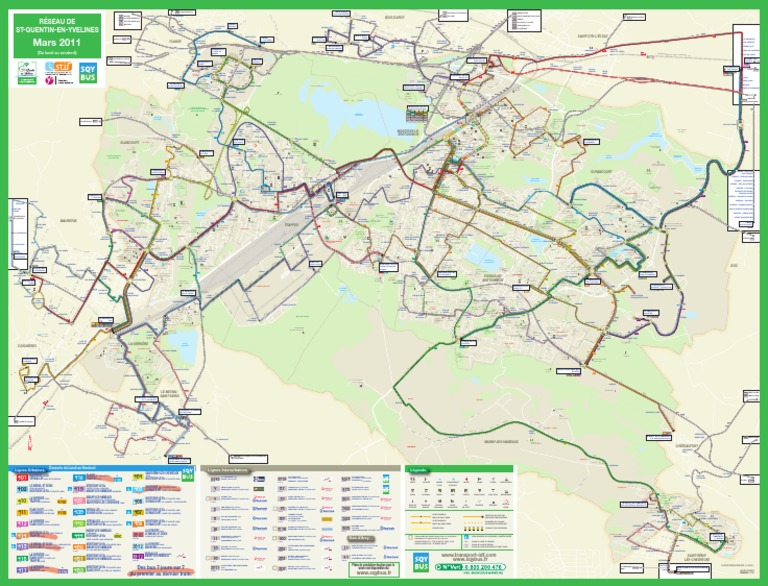 Plan Reseau Bus SaintQuentinenYvelines 2011 Peuple français France