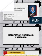 Kasaysayan NG Wikang Pambansa at Alpabetong Filipino