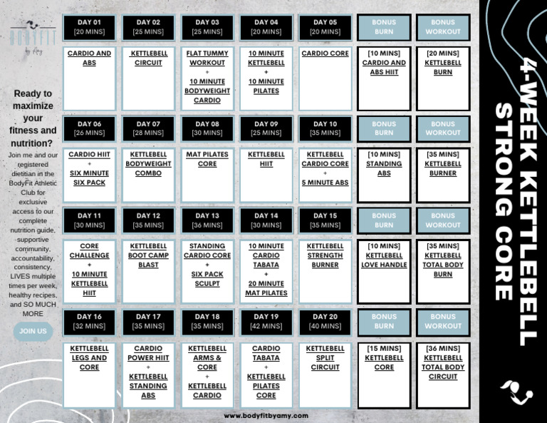 4-Week Kettlebell Strong Program | PDF | Kettlebell | High Intensity ...