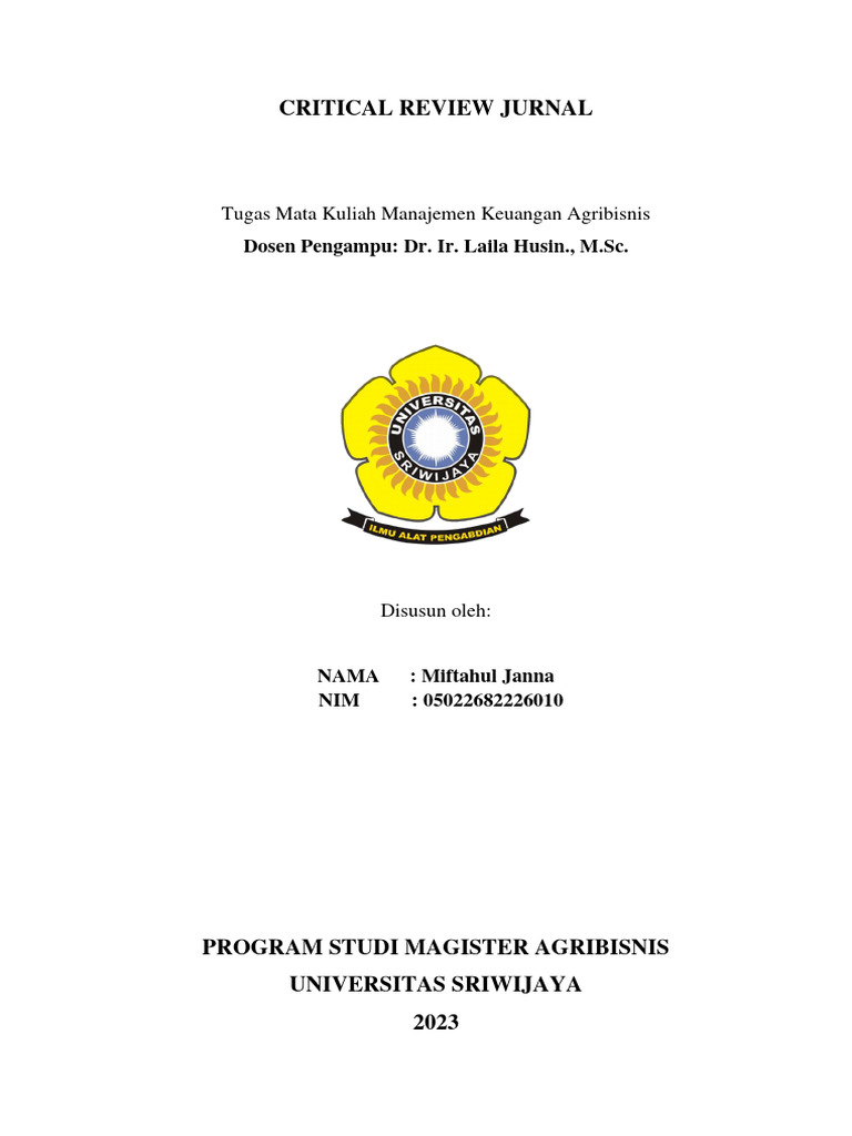 CRITICAL REVIEW JOURNAL PDF