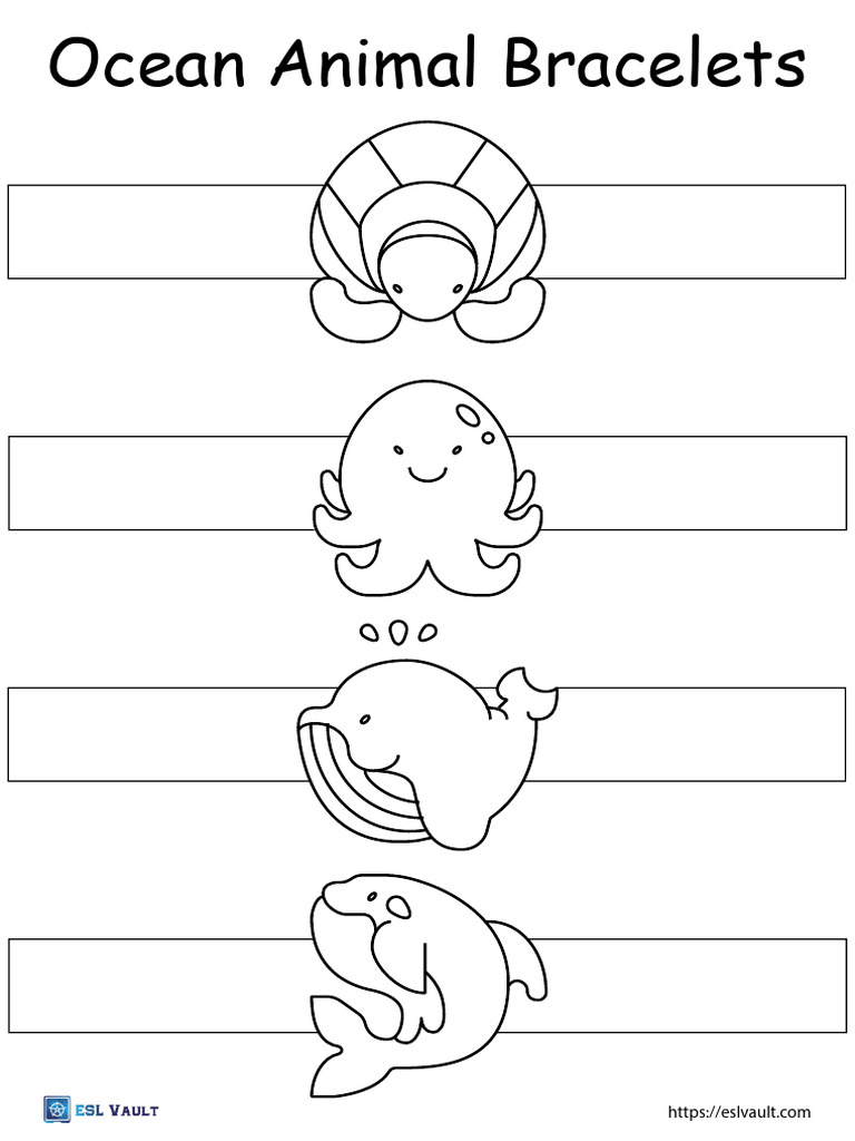 Free Printable Bracelets Ocean Animals | PDF