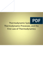 Thermodynamic Systems, Thermodynamic Processes, and The First Law of Thermodynamics