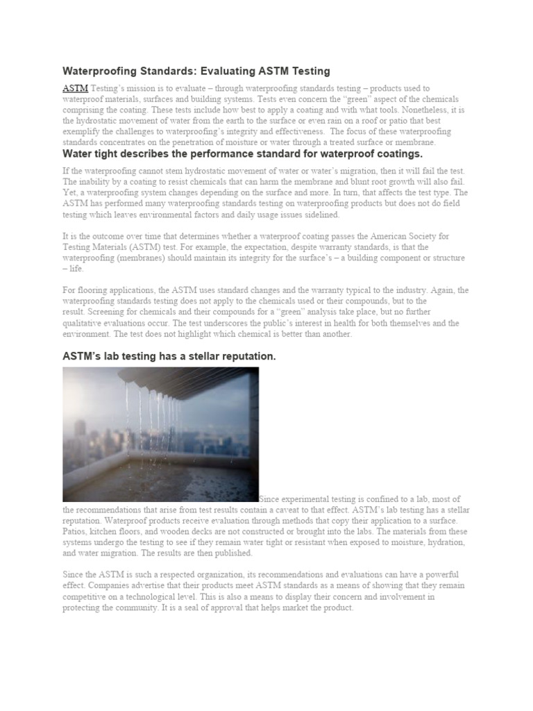 Water Proffing | PDF | Building Engineering