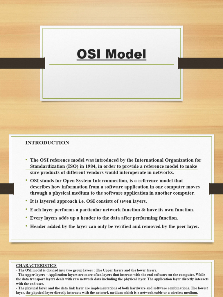 1.6 OSI Model & DoD Model | PDF