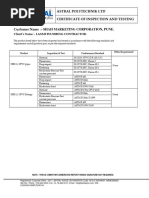 Hydrostatic Test Report Form | PDF