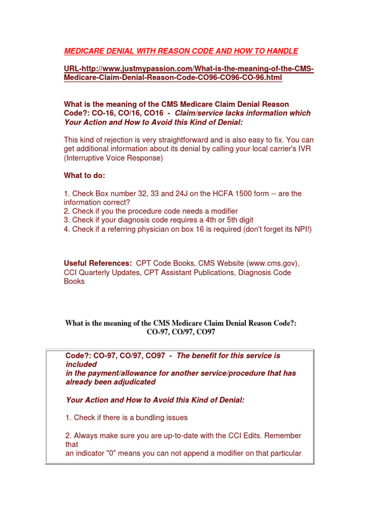 Medicare denials how to handle pdf medicare united states