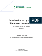 Syllabus Introduction Litteratures Occidentales 22-23