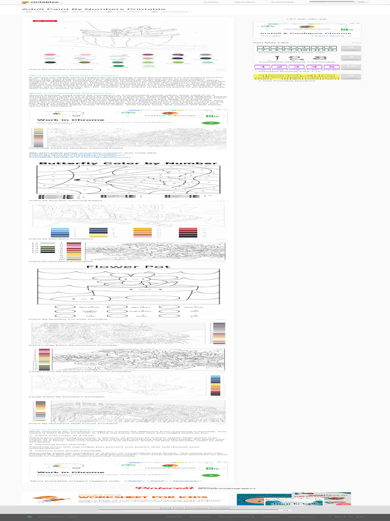 10 Best Adult Paint by Numbers Printable Free | PDF
