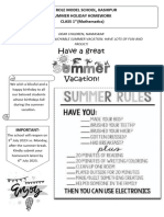 Class 1st Summer Vacation HW