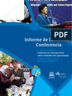 Informe de La Conferencia: Conferencia Internacional Sobre Ciudades Del Aprendizaje