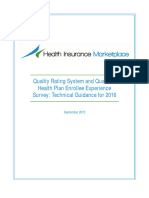 QRS and QHP Enrollee Experience Survey Technical Guidance For 2016