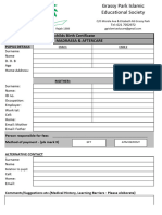 Madrassa Application Form