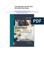 Solution Manual For Business Law With Ucc Applications 15th Edition Paul Sukys