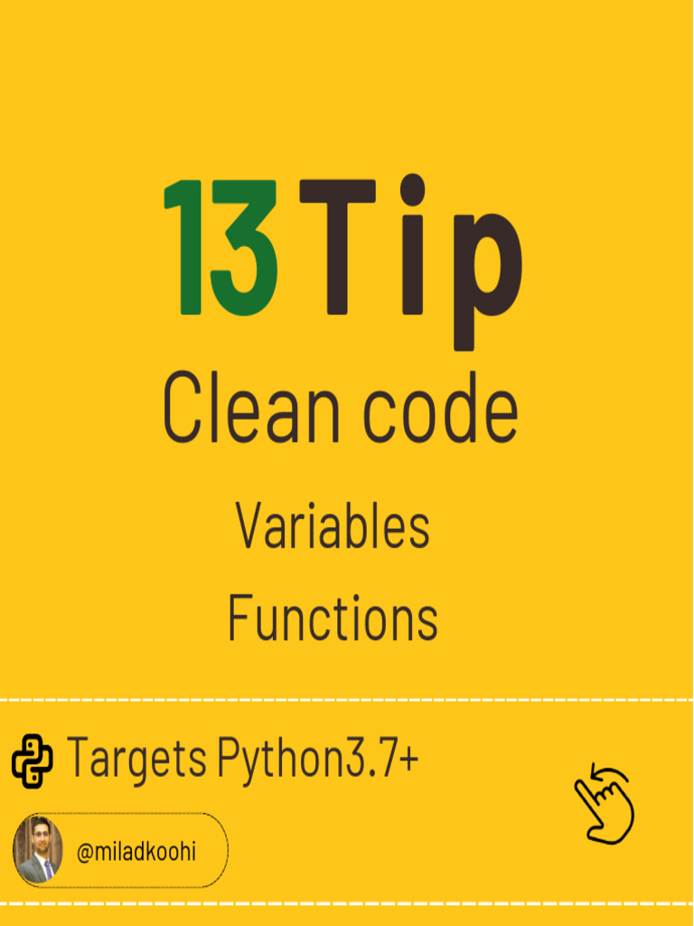 13 Tip Clean Code in Python (Variables, Functions) | PDF | Parameter ...