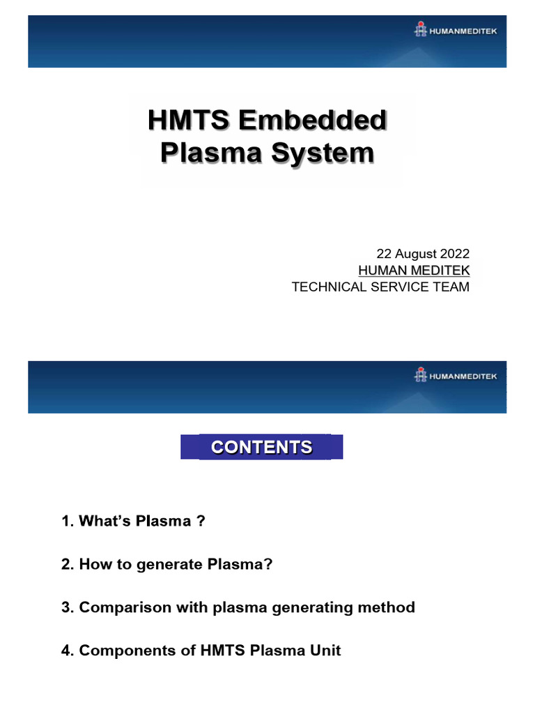 HMTS Plasma System Overview and Guide | PDF | Plasma (Physics ...