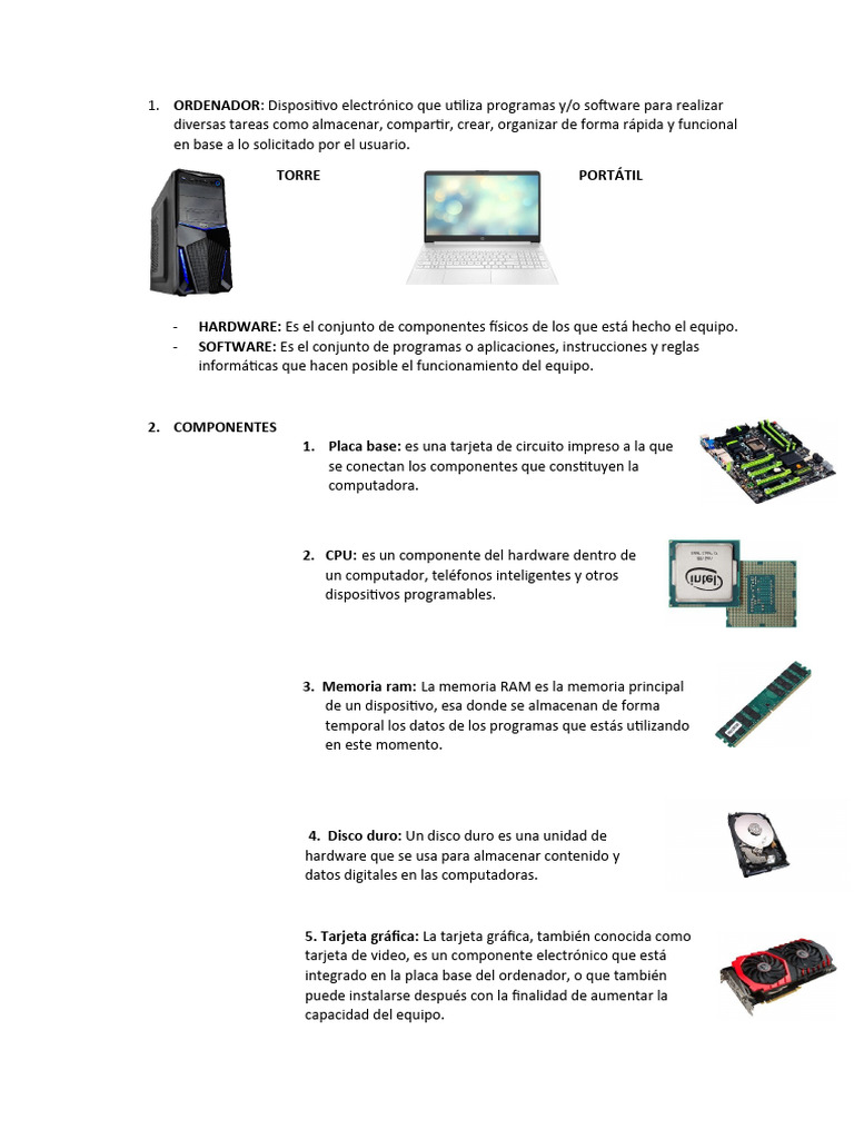 Trabajo Ofimatica 13-09 | PDF | Hardware de la computadora | Periférico