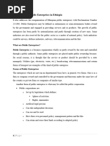 Accounting For Public Enterprises in Ethiopia