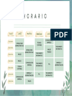 Horario Horario de Clase, Trabajo o Actividades Elegante Verde y Rosa