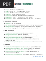 The Mongodb Cheat Sheet