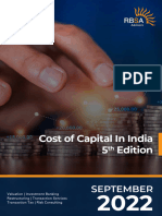 RBSA Advisors Presents Cost of Capital in India 5th Edition September2022