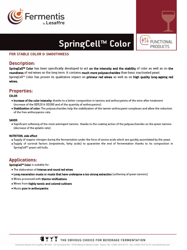 TDS-EN-SpringCell™-Color | PDF | Phenolic Content In Wine ...