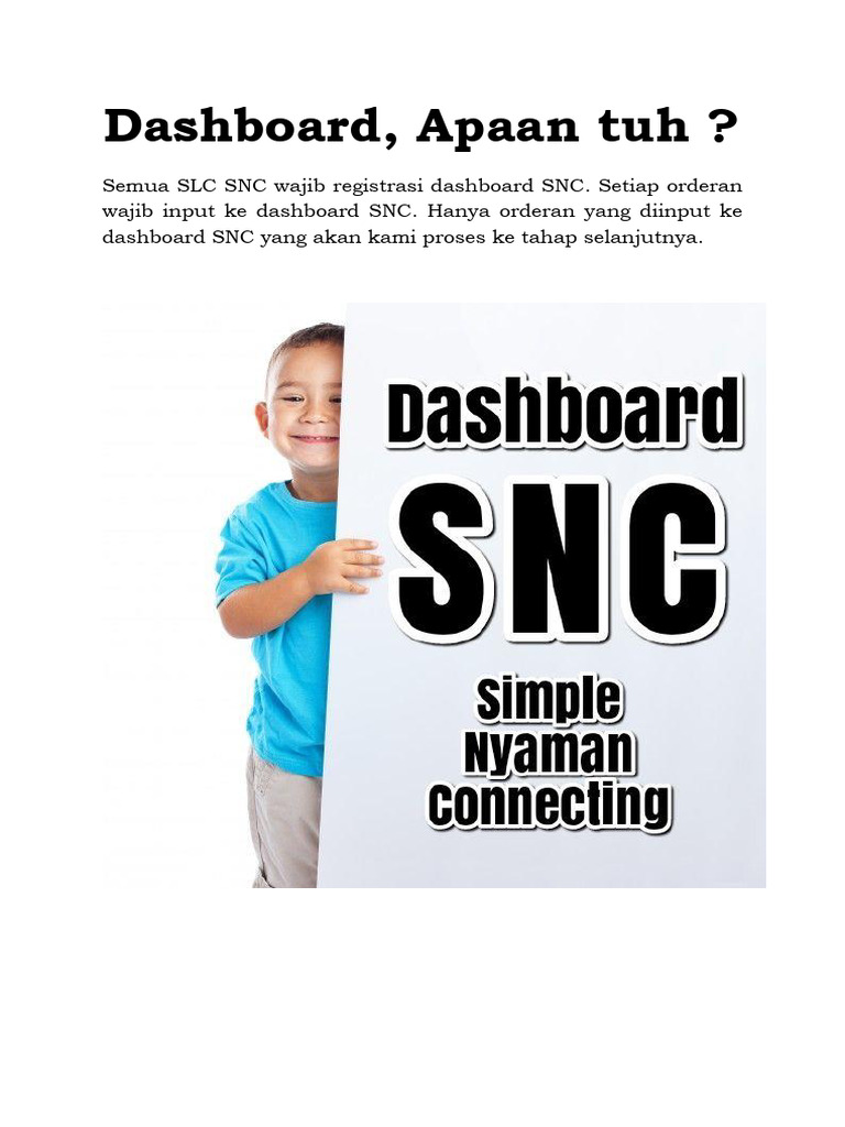 Panduan Registrasi Dashboard SNC | PDF