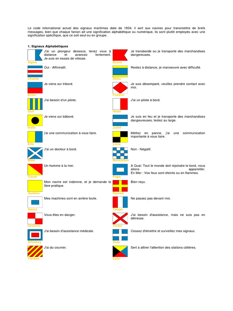 Code International des Signaux Maritimes | PDF | Transport fluvial et ...