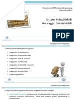 Logistica e Sistemi Di Movimentazione - Magazzini Manuali