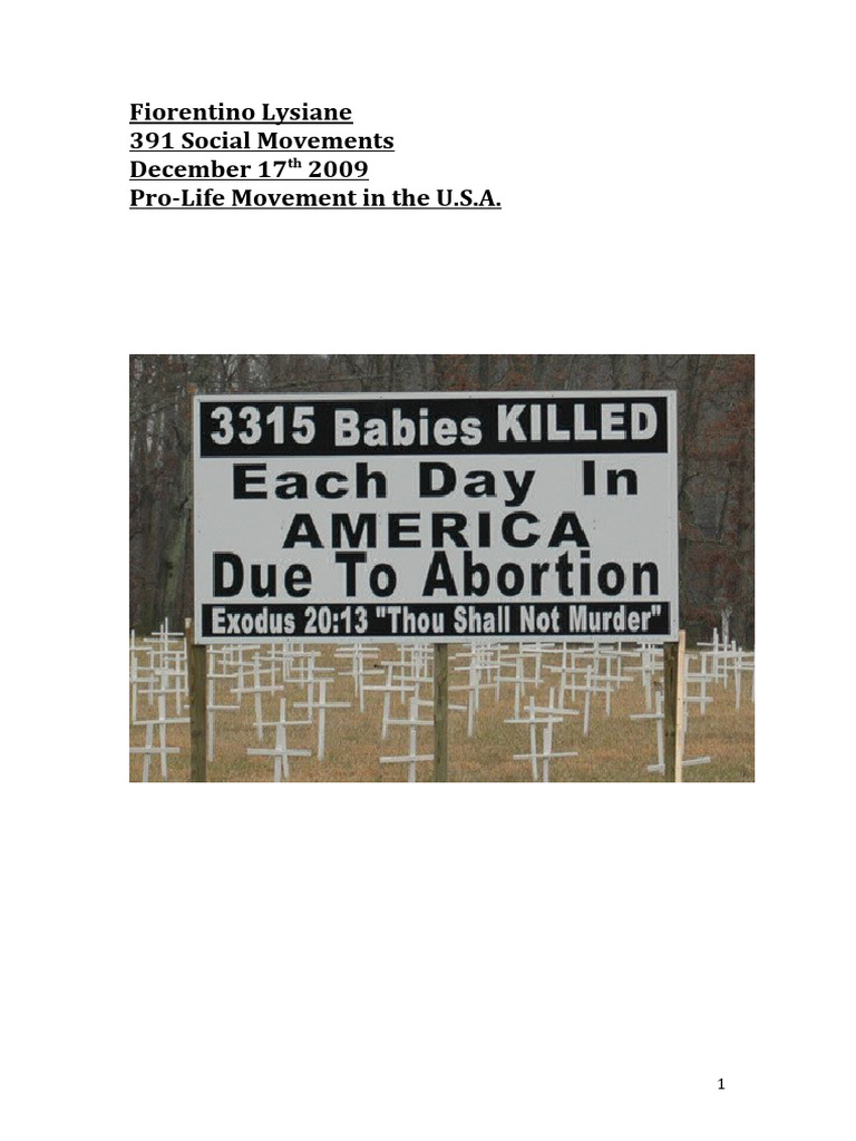 Final Paper On Pro-Life | PDF | Anti Abortion Movements | Social History