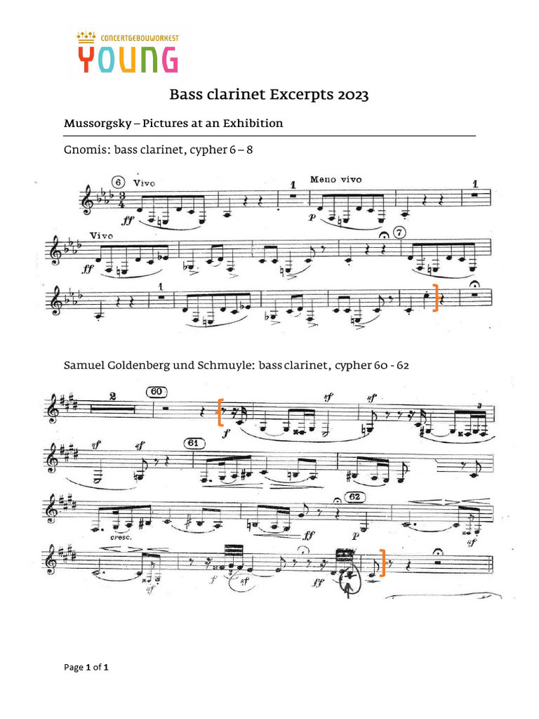 Bass Excerpts 2023 PDF