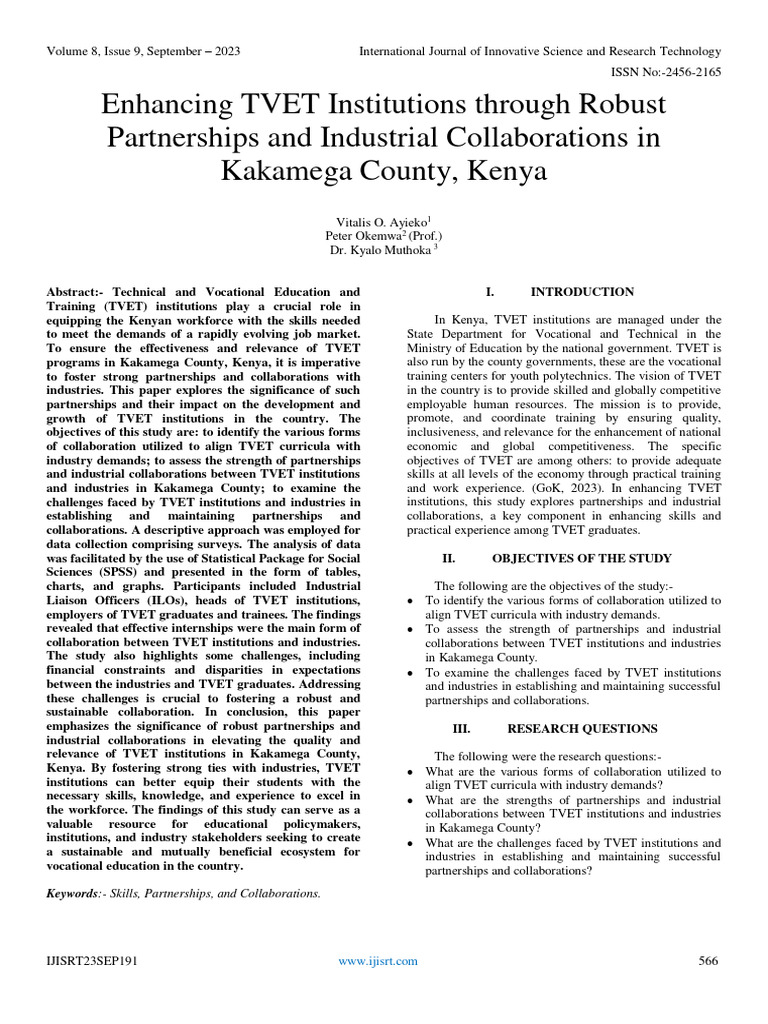 Strengthening TVET through Industry Partnerships | PDF | Vocational ...