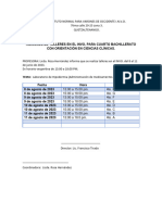 Horario - 4to. - Ciencias - Clinicas Taller Laboratorio Invo Administración de Medicamentos 8 de Agost