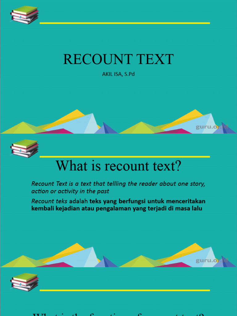 Pengertian dan Struktur Recount Text | PDF