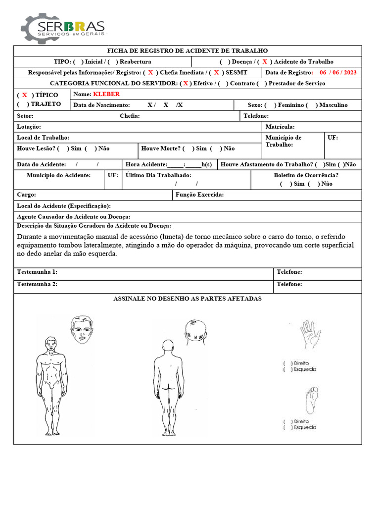 Relatório De Acidente Pdf