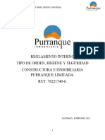 Reglamento Interno Constructora e Inmobiliaria Purranque Ltda, 2021