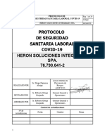 Protocolo de Seguridad Sanitaria Laboral Covid-19, Heron Spa