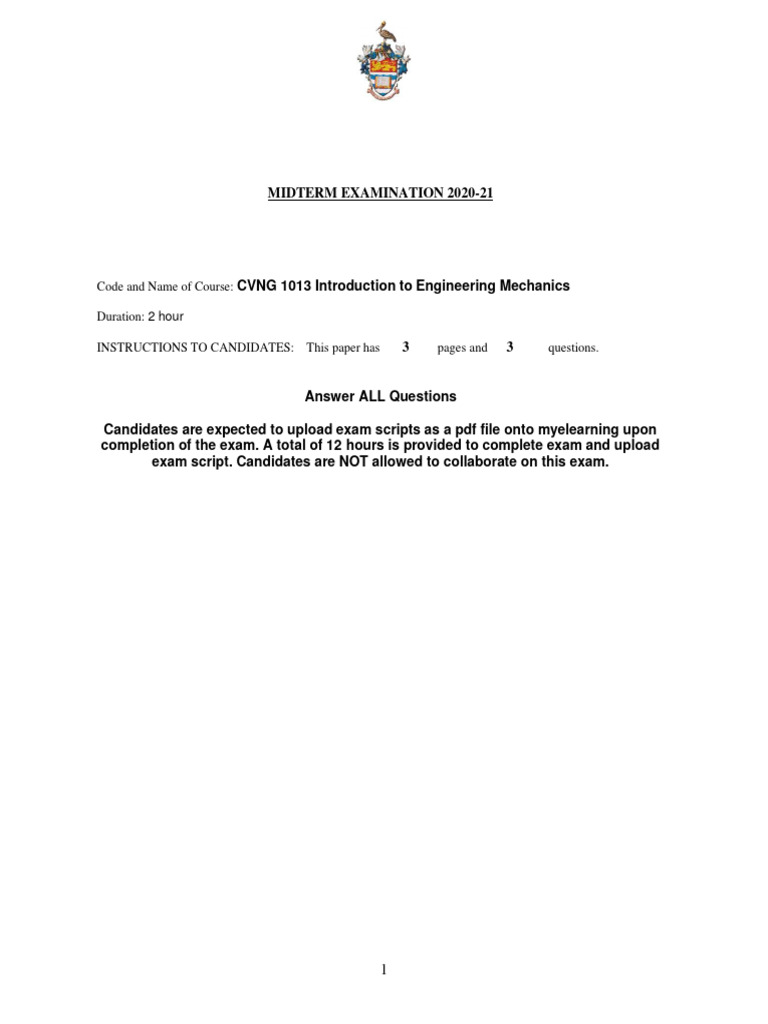 Engineering Mechanics Exam | PDF | Force | Truss