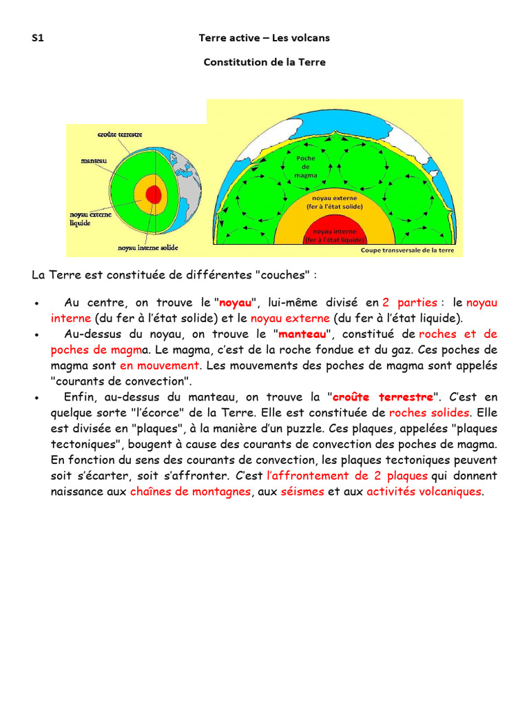 Volcans et structure de la Terre | PDF | Sciences sociales